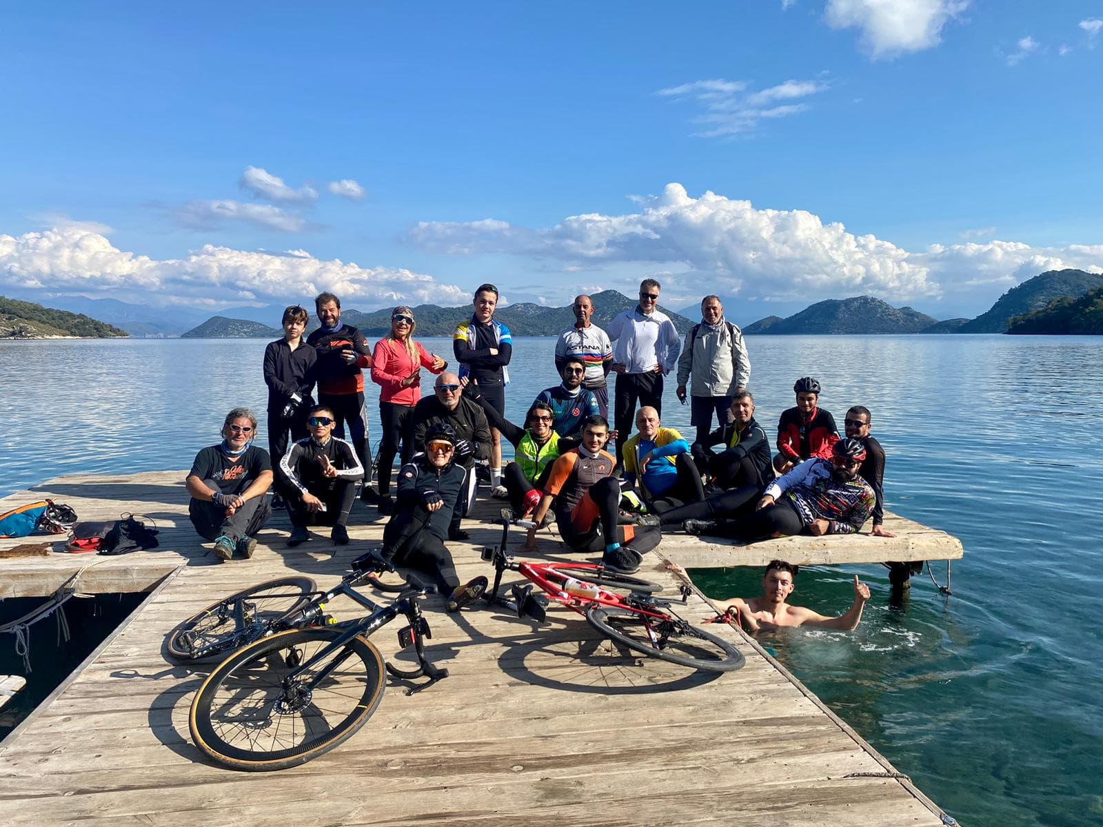 Cycling photo with sea background, Sarsala